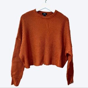 Oversized Cropped Pullover Sweater